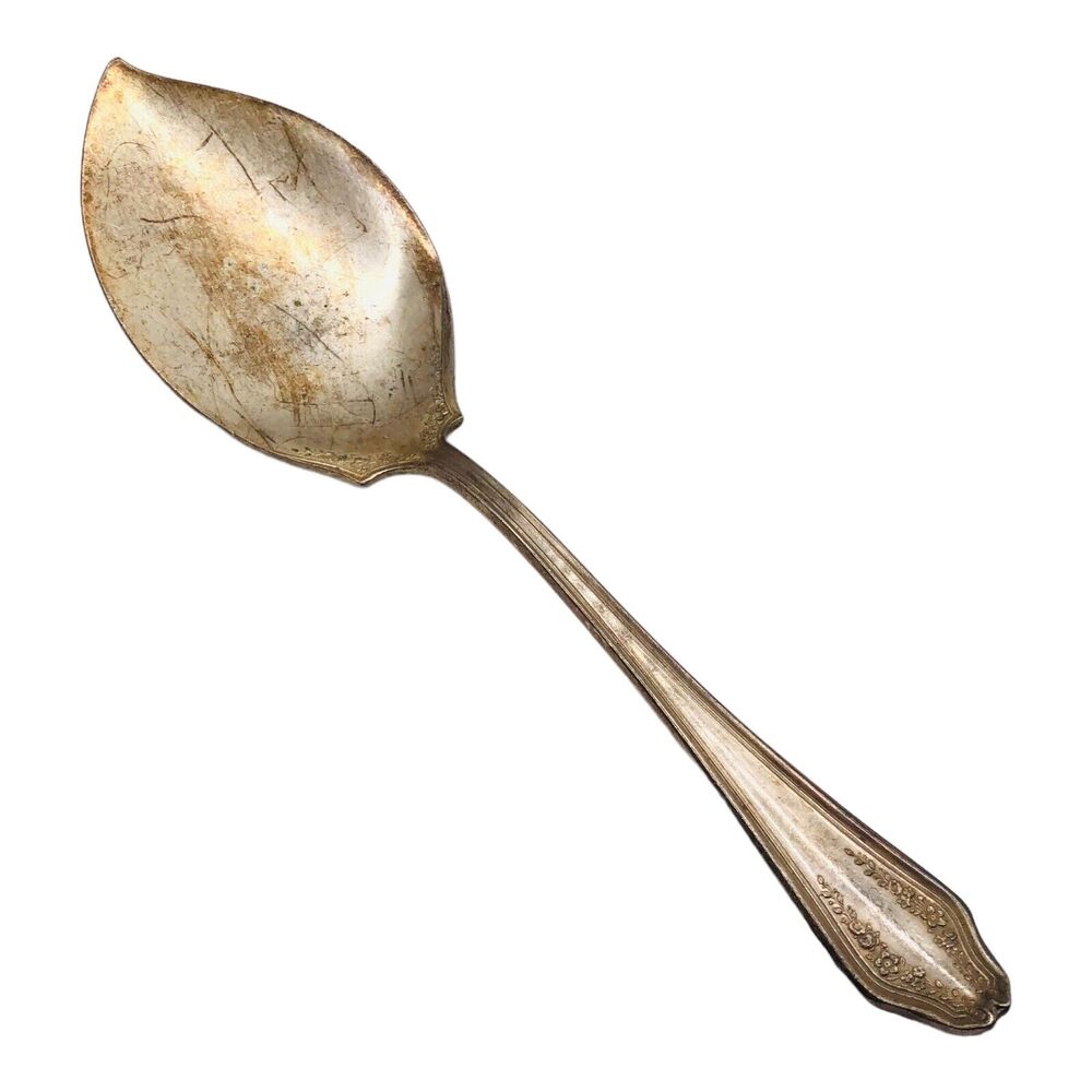Vtg Rogers & Bro Garland Jelly Dessert Server 6.75" Silverplate Nouveau Floral